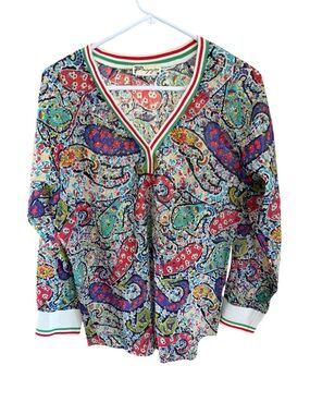 Magazine Brand Pastel Paisley Top Medium